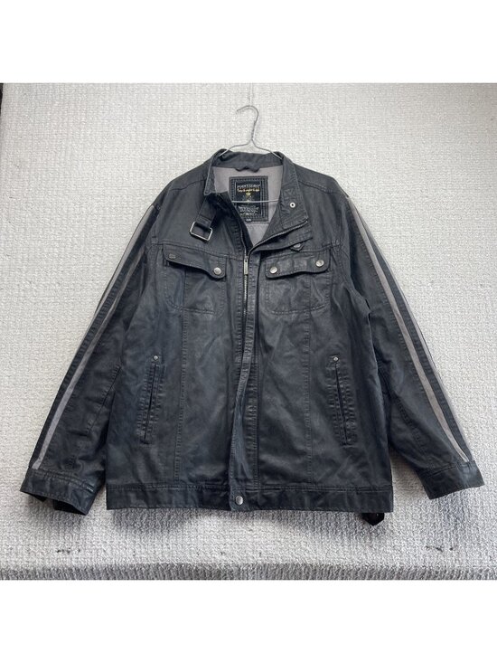 y2k Other - Y2K Waxed Coated Denim Jean Jacket Trucker Moto Grunge Utility Men Sz XL Racing